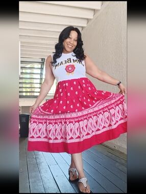 Upcycled Jim Beam Tshirt / Bandana Dress